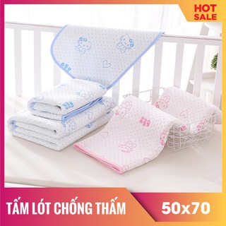 Tấm lót chống thấm đệm cho bé 4 lớp mềm mại 50cm x 70cm