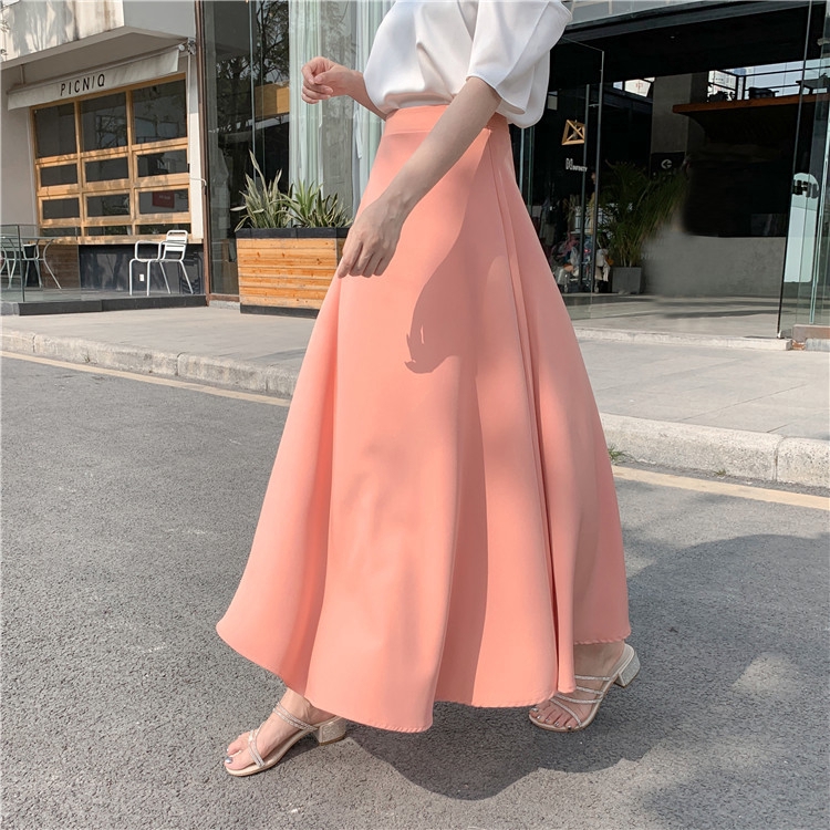 Chân Váy Maxi Chữ A Màu Trơn Cạp Cao Thời Trang Mùa Hè | BigBuy360 - bigbuy360.vn
