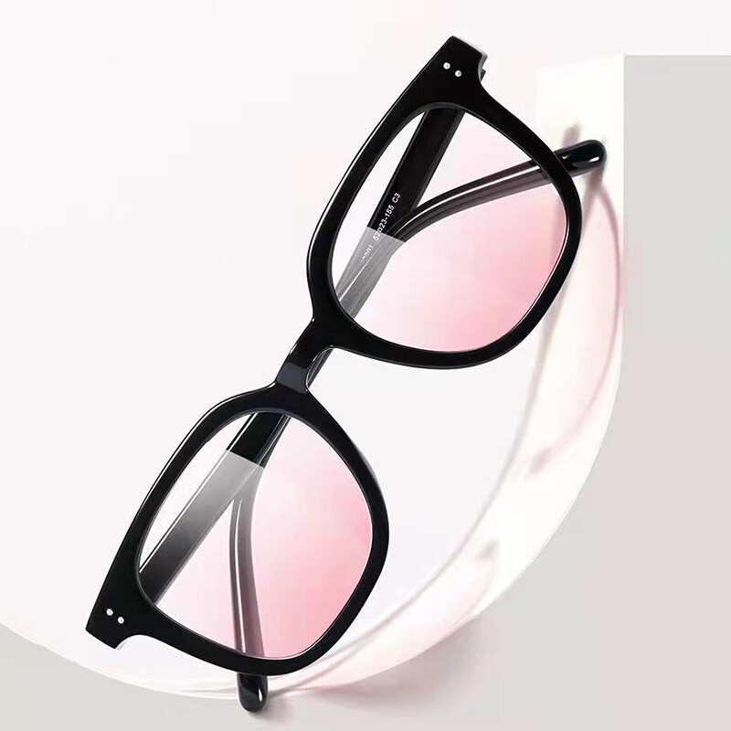 Kính Mát Gọng Trong Suốt Màu Hồng Gradient Thời Trang Cho Nữ