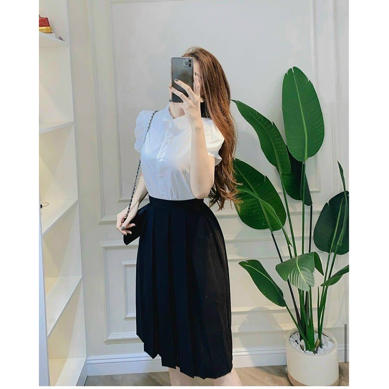 🌸[ TIỀN NÀO CỦA ẤY]🌼Chân váy xếp ly dáng dài màu đen, màu nâu- chân váy xếp ly công sở đẹp hot 2021 | BigBuy360 - bigbuy360.vn