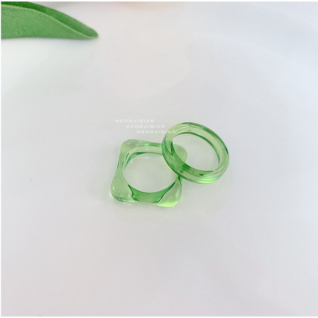 Set 2 Nhẫn Họa Tiết Hình Học Thời Trang Cho Nữ