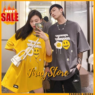 Áo Thun Nam Nữ Form Rộng  - Áo Thun Tay Lỡ Unisex SMILE Siêu Hot -JIRAY.STORE