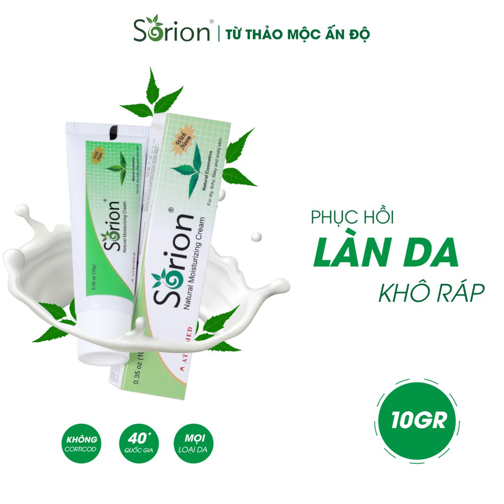 KEM SORION 10GR - Phục hồi Vảy nến, Viêm da cơ địa, Chàm da, Da tiết bã, Nấm da, Hắc lào, Á sừng, Chàm sữa, Dưỡng ẩm da