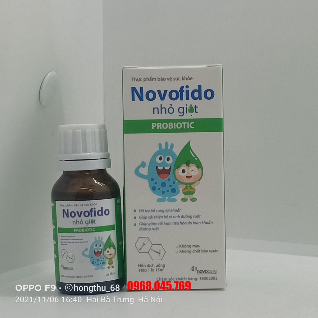 Novofido drops - Bổ sung lợi khuẩn đường ruột lọ 15ml (Thích hợp cho trẻ dưới 24 tháng tuổi)