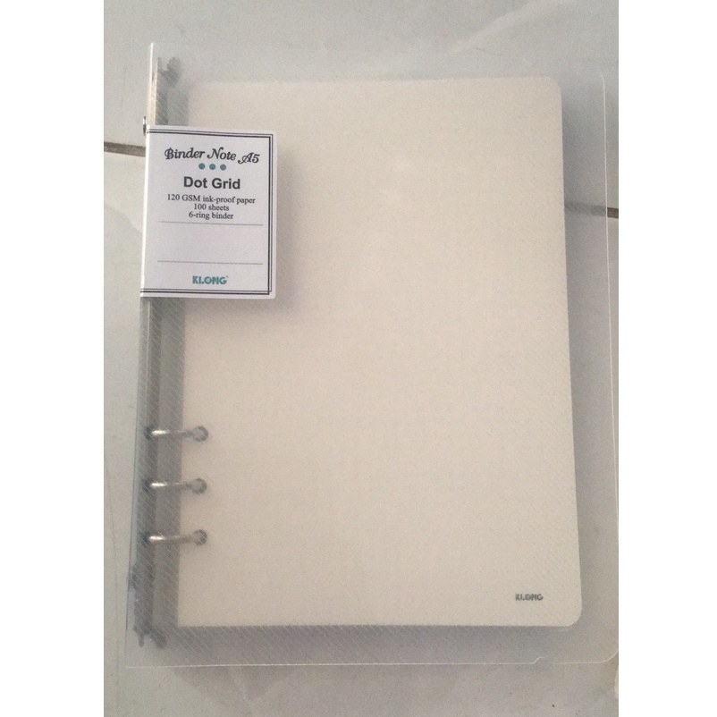 Combo 2 sổ còng Klong A5 ruột Caro + Dot grid 200 trang MS 994-995 dày 120gsm làm bullet journal dễ refill giấy binder