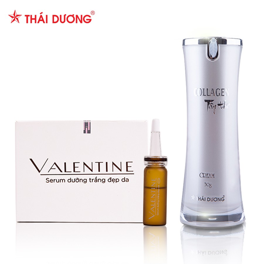 Bộ sản phẩm dưỡng da Serum Valentine 10ml & Kem dưỡng da Collagen Tây Thi 30g - Sao Thái Dương