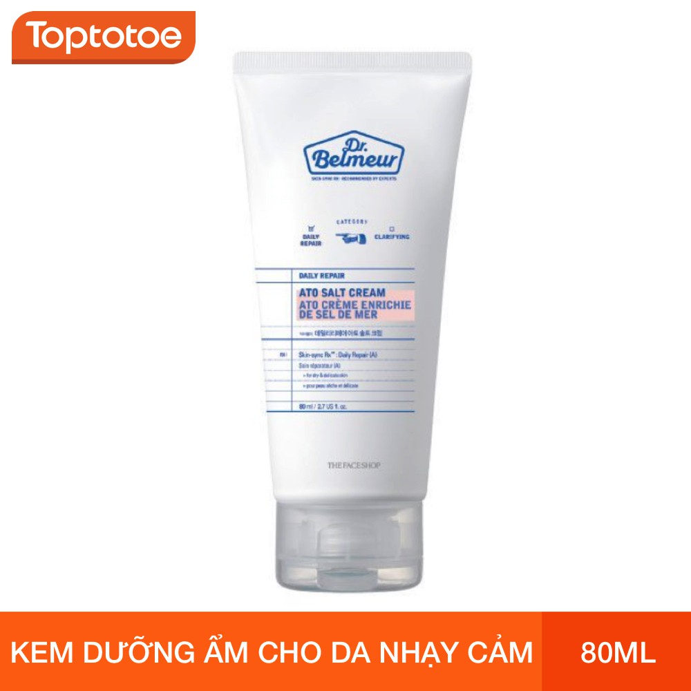 Kem Dưỡng Dành Cho Da Nhạy Cảm Thefaceshop Dr.Belmeur Daily Repair Ato Salt Cream 80ml