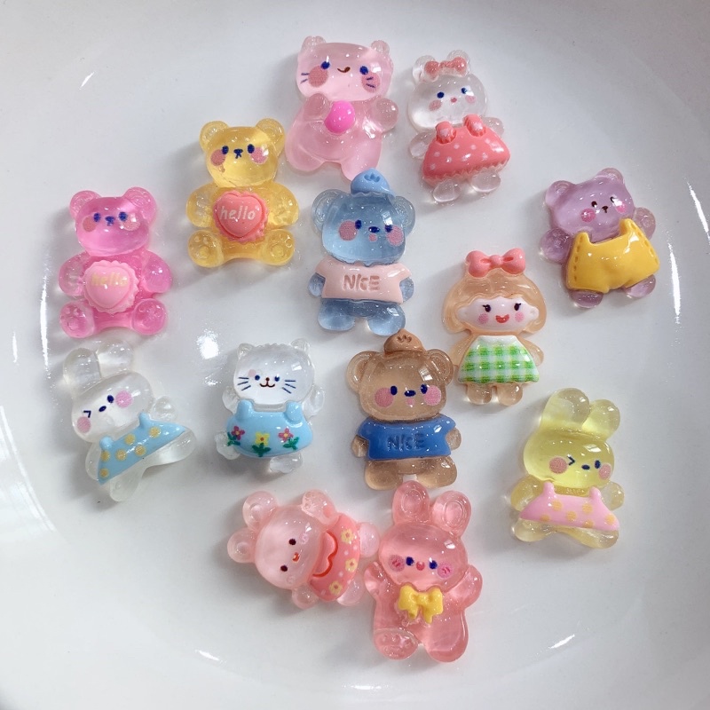 Charm slime/ Dụng Cụ Charm Trang Trí Hình ảnh Sinh động Trong veo - 01 Cái