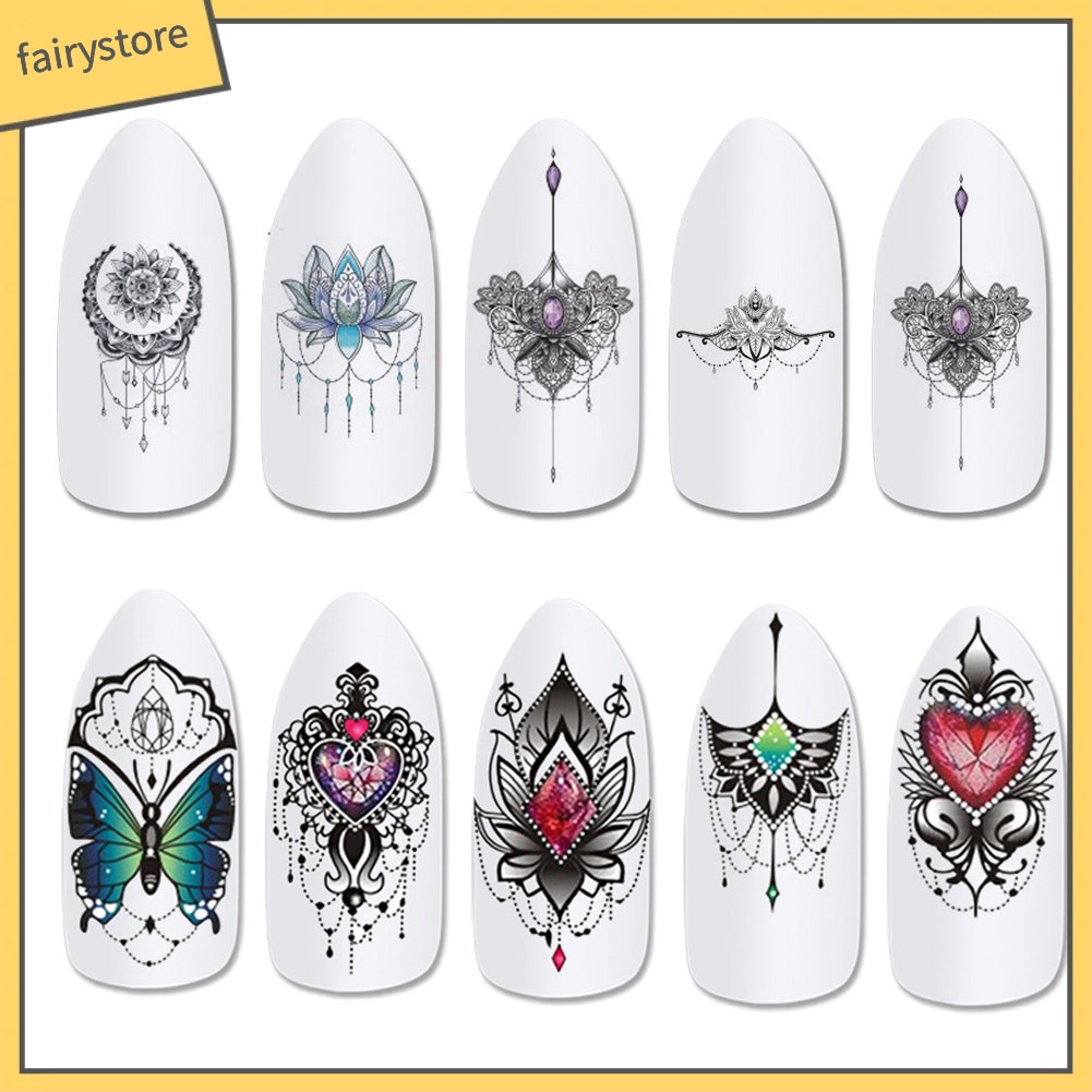 [Hàng mới về] Nhãn dán trang trí móng tay nghệ thuật in hoa văn bắt mắt