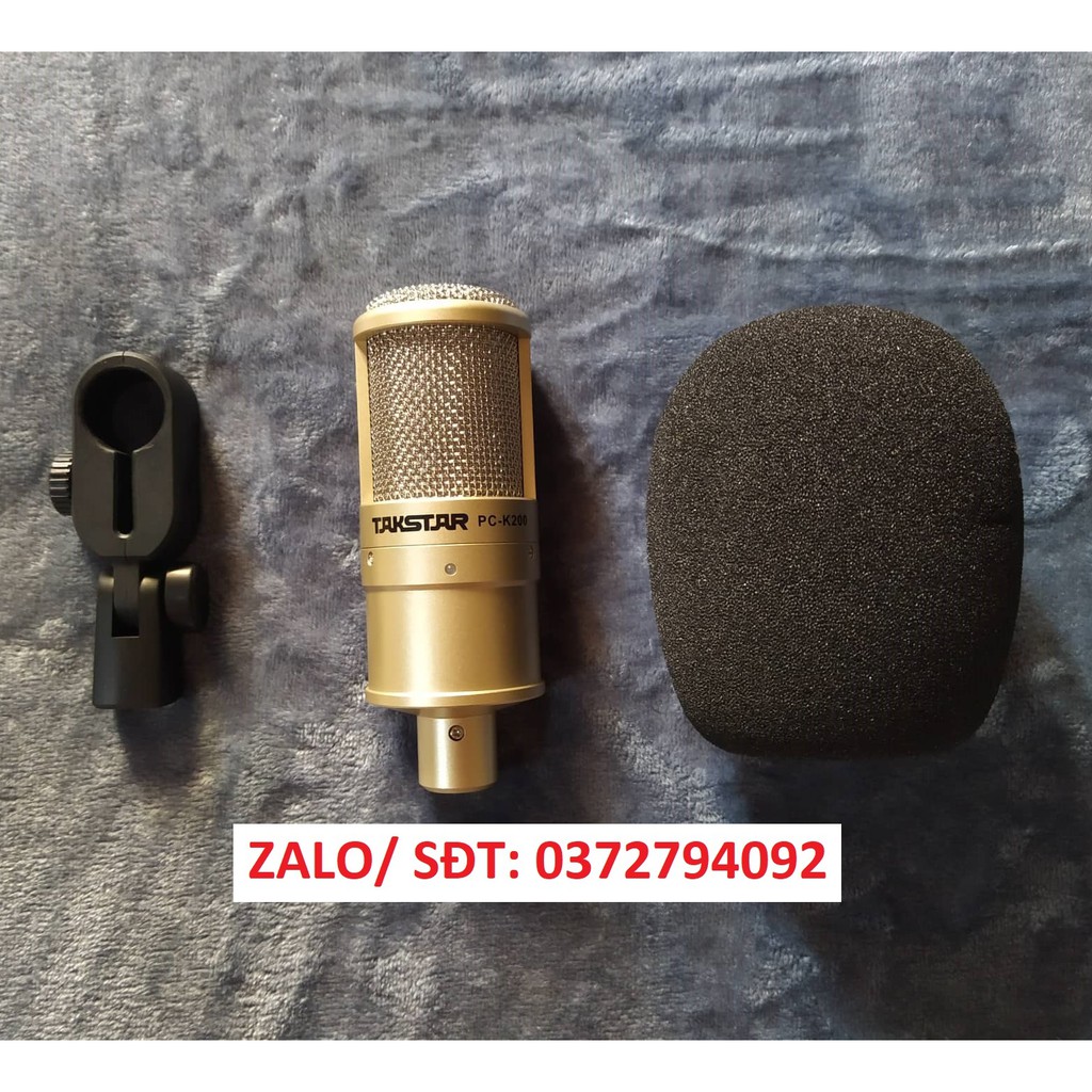 Combo Mic thu âm Takstar PC- K200 Soundcard KS108, dây live stream, chân, màng, nguồn 48v, tai nghe