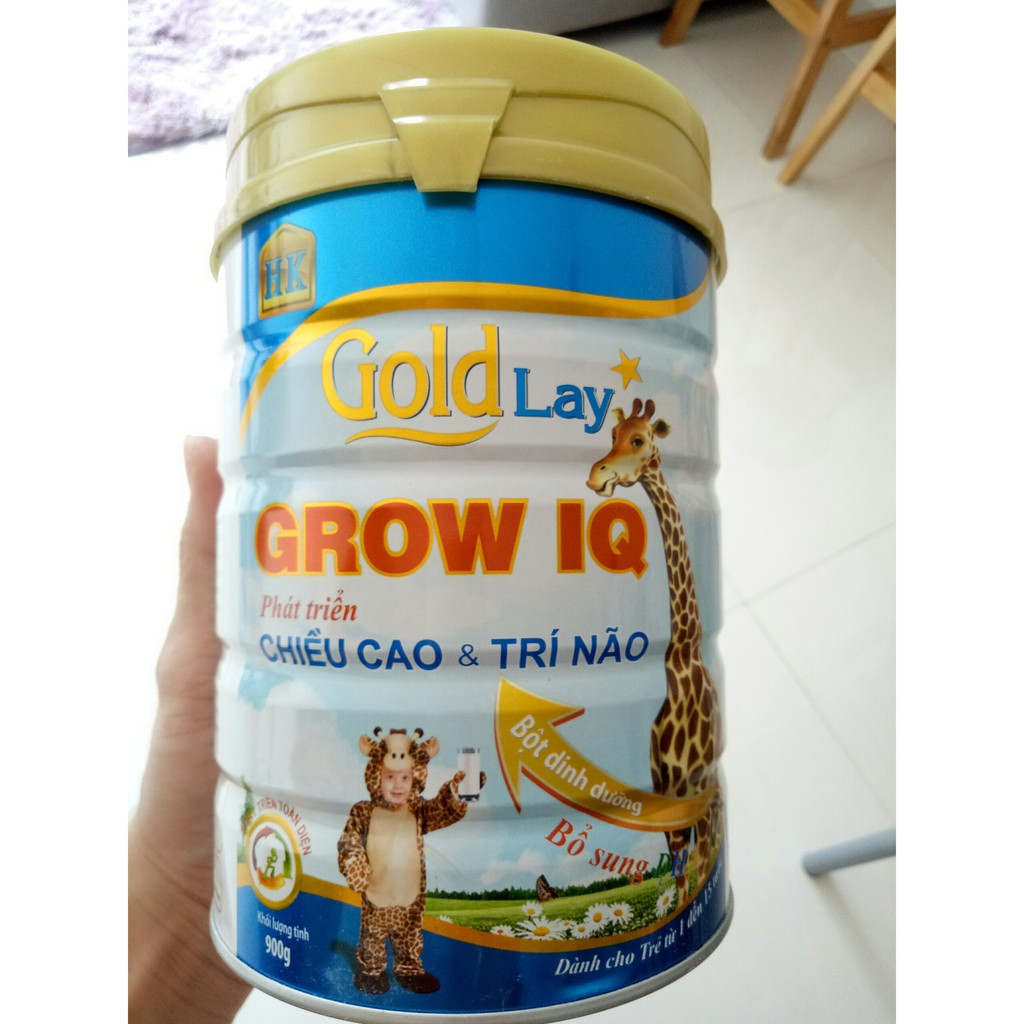 Sữa Grow IQ 900g tăng chiều cao (Từ 1 đến 15 tuổi) date 2023 - Goldlay Grow IQ 900g
