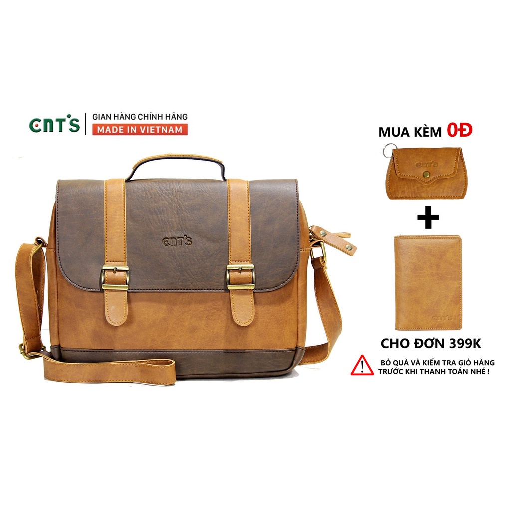 Cặp da đeo chéo đựng ipad unisex CNT CA20 phối màu cao cấp - Hàng nhập khẩu