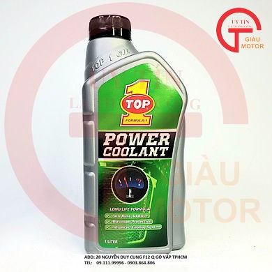 [GIÁ SỐC] NƯỚC LÀM MÁT CHO XE TOP 1 POWER COOLANT 1L CHAI XANH LÁ ,TINH SẢO