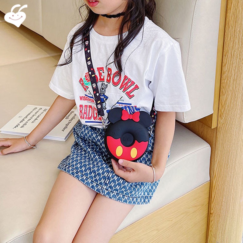 Túi Đeo Chéo Silicon Mini Đa Năng In Họa Tiết Hoạt Hình Dễ Thương Dành Cho Nữ