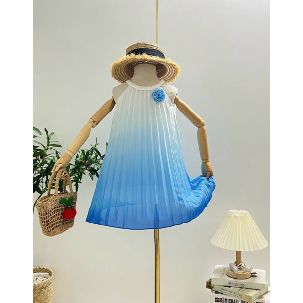 Đầm xếp ly dập ly cao cấp cho bé gái size đến 45kg