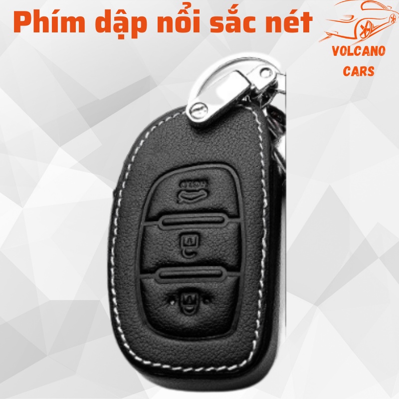 Bao da chìa khóa ô tô Hyundai bảo vệ chìa bền đẹp và chắc chắn ốp cho các loại smartkey i10, tucson, elantra