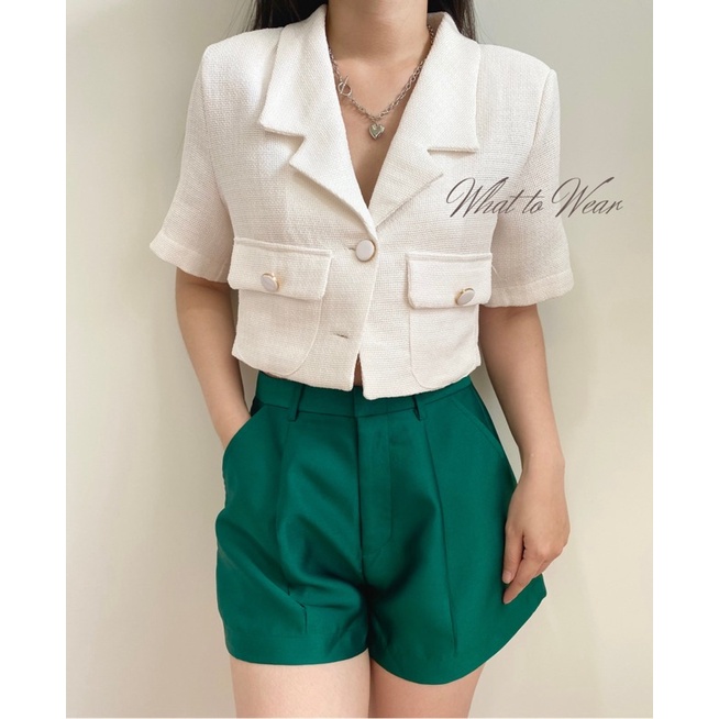 Quần short xoè nhấn li by Whattowear