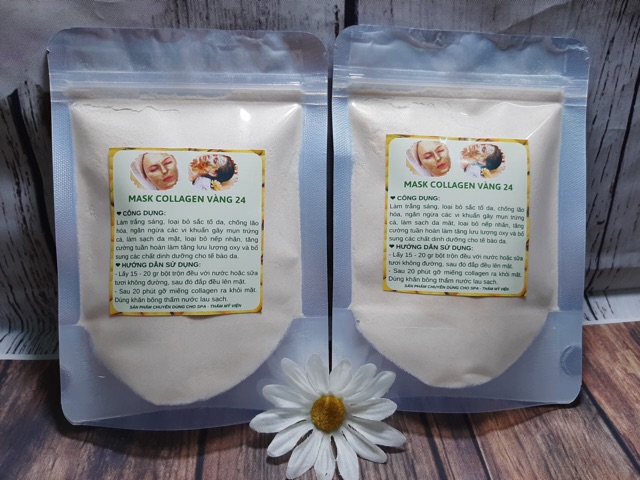 1kg Bột mặt nạ Dẻo Vàng collagen 24k (vàng sâm) handmade