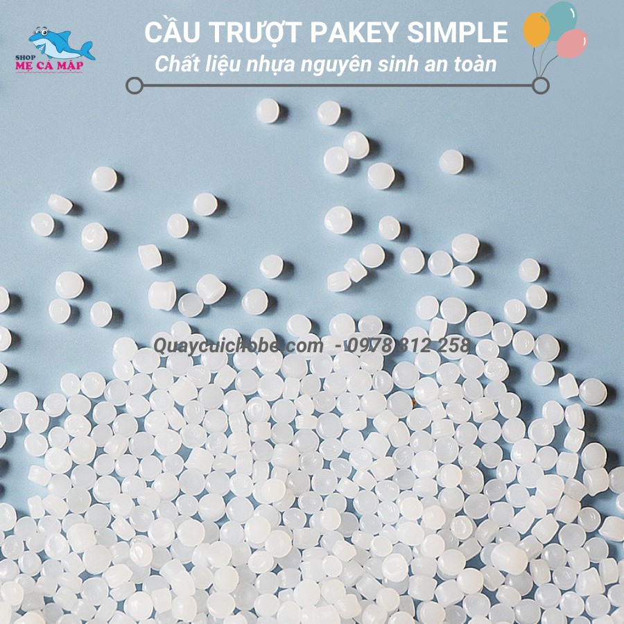 Cầu trượt cho bé gấp gọn đủ 5 màu, cầu trượt chính hãng Pakey dày dặn nhựa nguyên sinh HDPE an toàn cho bé