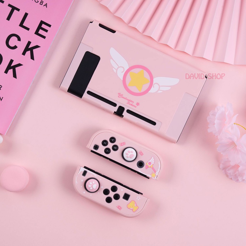 Bộ ốp lưng + case Joy-Con + cường lực có viền cao cấp chủ đề Cardcaptor Sakura cho Nintendo Switch