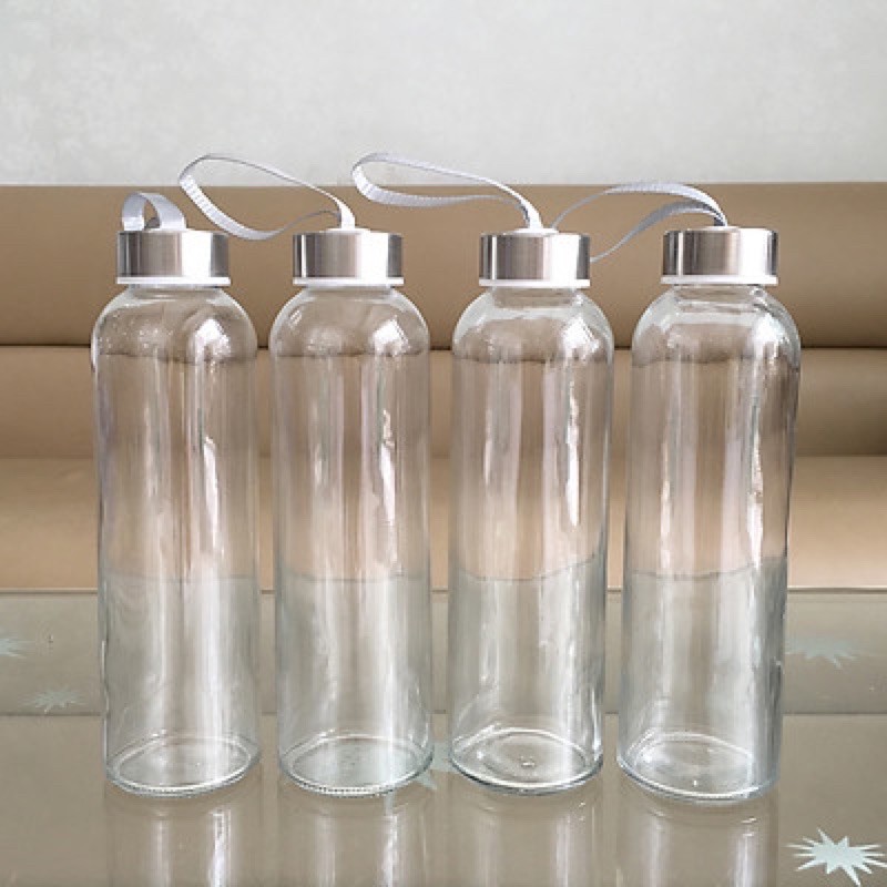 Set 4 chai thuỷ tinh 500ml đựng sữa hạt, chai thuỷ tinh kèm dây