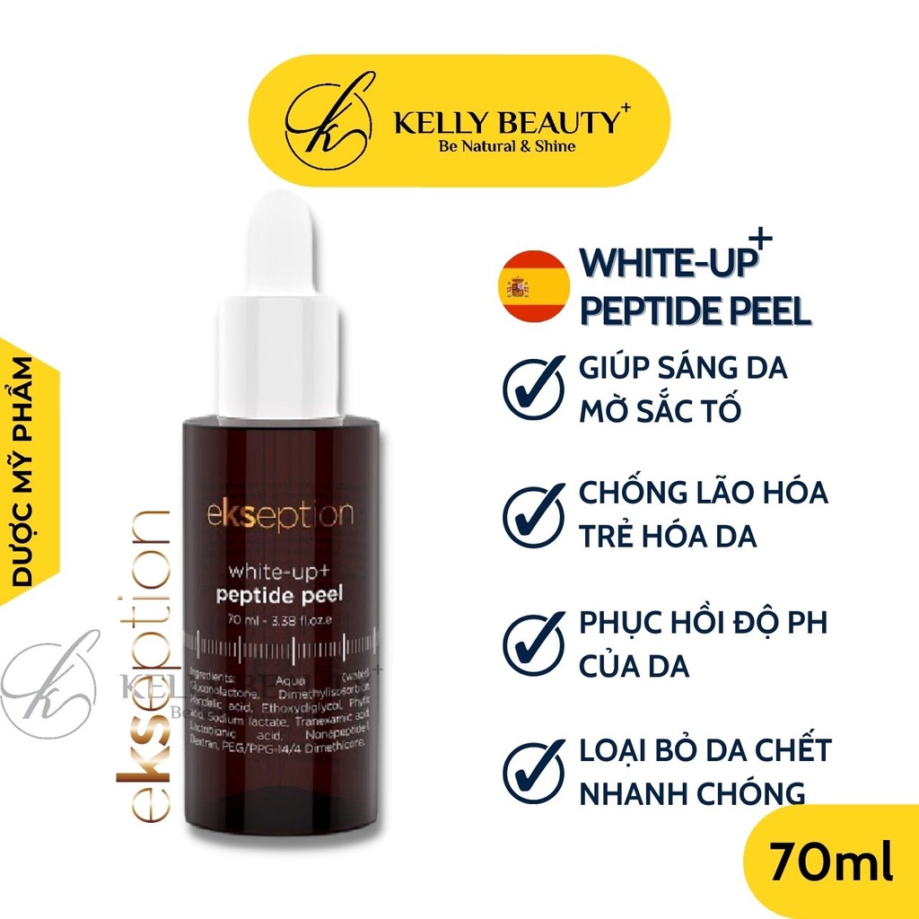 White-Up Peptide Peel EKSEPTION 70ml - Làm Sáng Da, Mờ Thâm Nám; Tái Tạo &amp; Trẻ Hóa Da Nhanh | Kelly Beauty