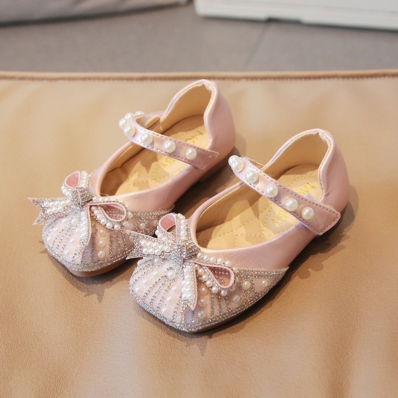 &lt;MẪU MỚI &gt;Giày búp bê đính đá cho bé siêu xinh da mềm chính hãng MG baby