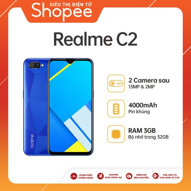 [Phiếu Vận May 1đ] Cơ hội trúng 1 Điện thoại Realme C2 3GB/32GB - Hàng Chính Hãng | BigBuy360 - bigbuy360.vn