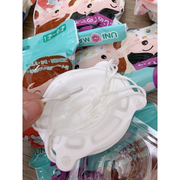 Sét 3 khẩu trang gấu 3D điều chỉnh dây bé trai/bé gái