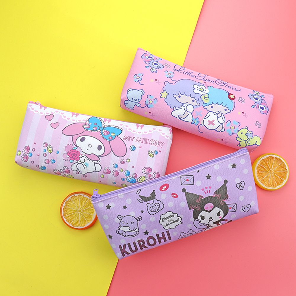 Bóp viết da PU in hình mèo Hello Kitty dễ thương