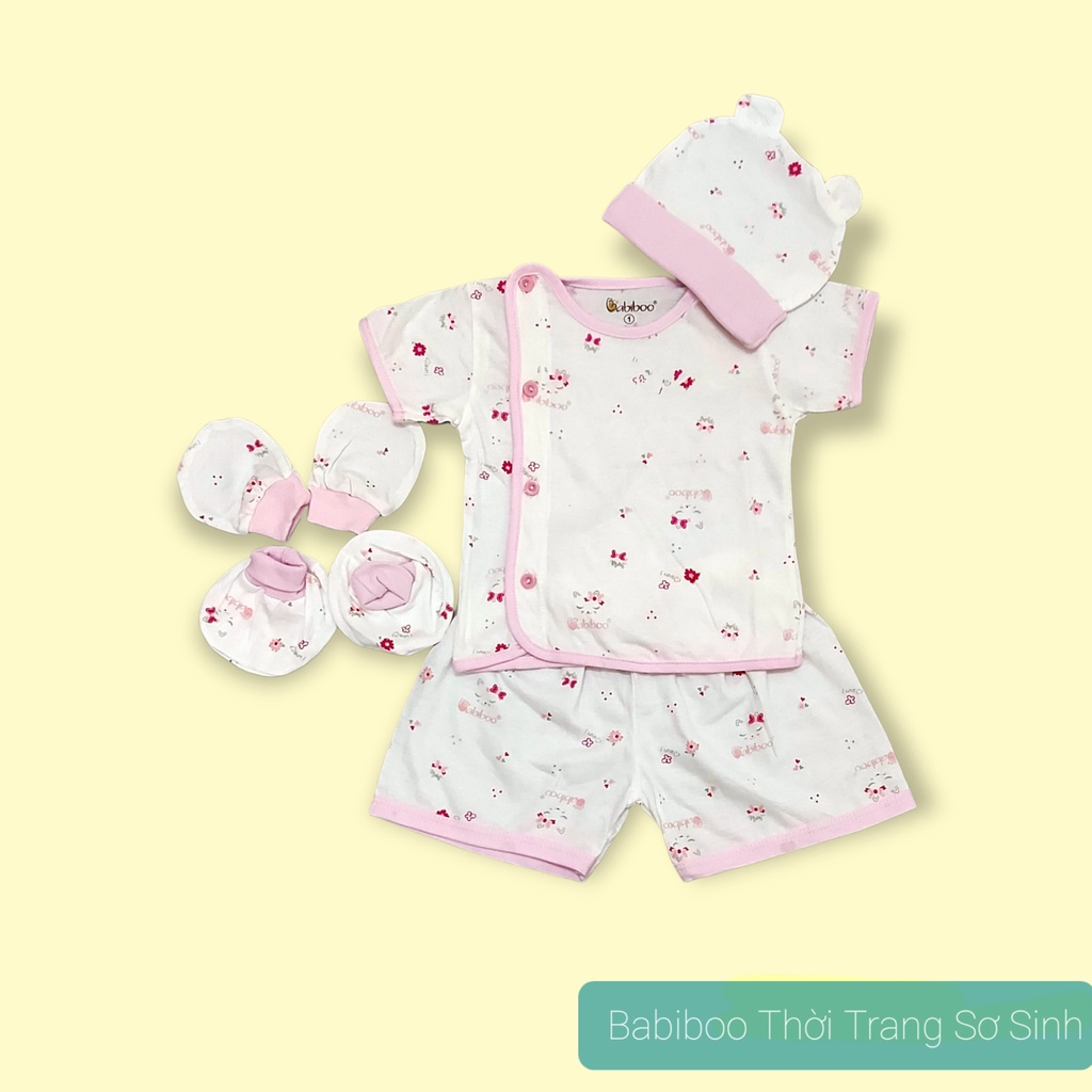 Set quần áo sơ sinh Babiboo 5 món dễ thương cho bé
