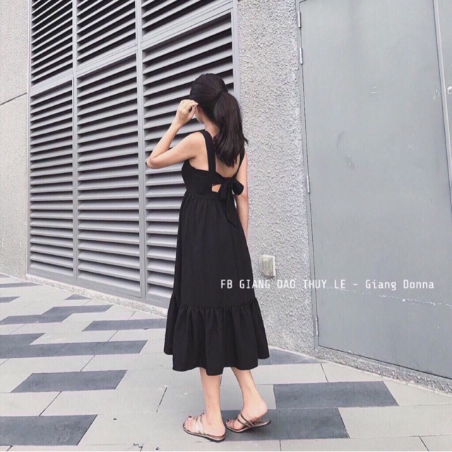 Maxi 2 dây cột nơ có mút ngực (hình thật+video) | BigBuy360 - bigbuy360.vn