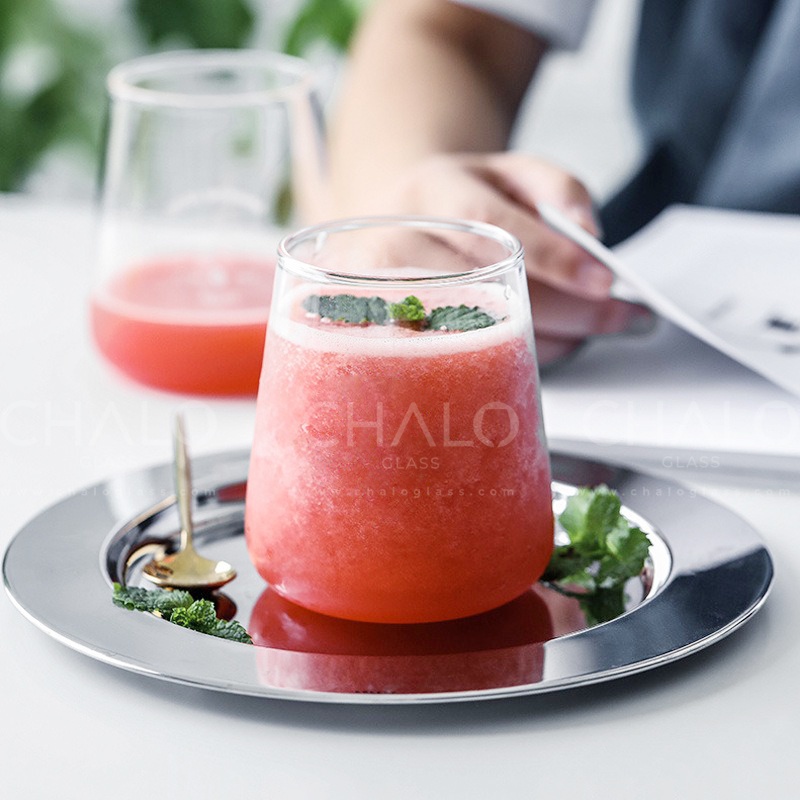 Ly thủy tinh đáy bầu 480ml - 550ml  (Thủy tinh chịu nhiệt Borosilicat) - CTR02 - (Ly trơn, không in hình)