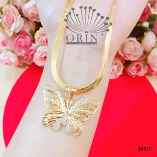 Dây chuyền nữ dạng mì dẹp mặt bướm hai tầng cánh đính đá cao cấp Orin D4010