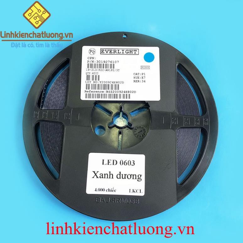 Nguyên cuộn LED dán 0603 màu xanh dương (4000c)