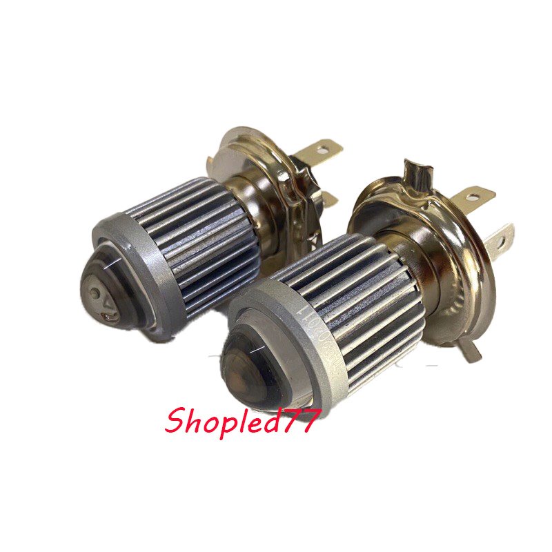 Đèn Led Pha 2 Màu Lắp Chân H4 Lắp Ô Tô Xe Máy Hàng Bảo Hành 1 NĂM