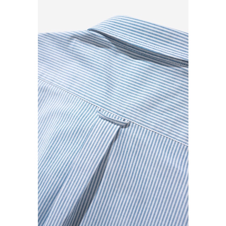 OWL BRAND ® LOGO OXFORD SHIRT - Áo sơ mi hình thêu đơn giản / Sọc xanh