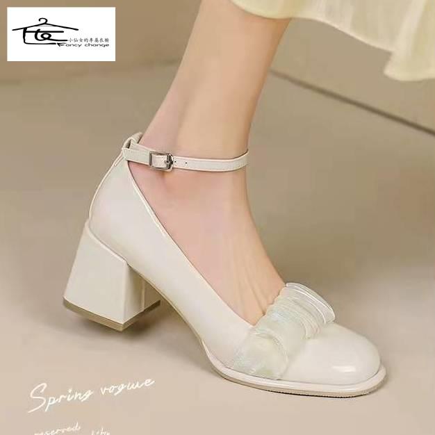 Giày Búp Bê Gót Dày Thời Trang Xuân Thu Hàng Mới 2022 Cho Nữ
