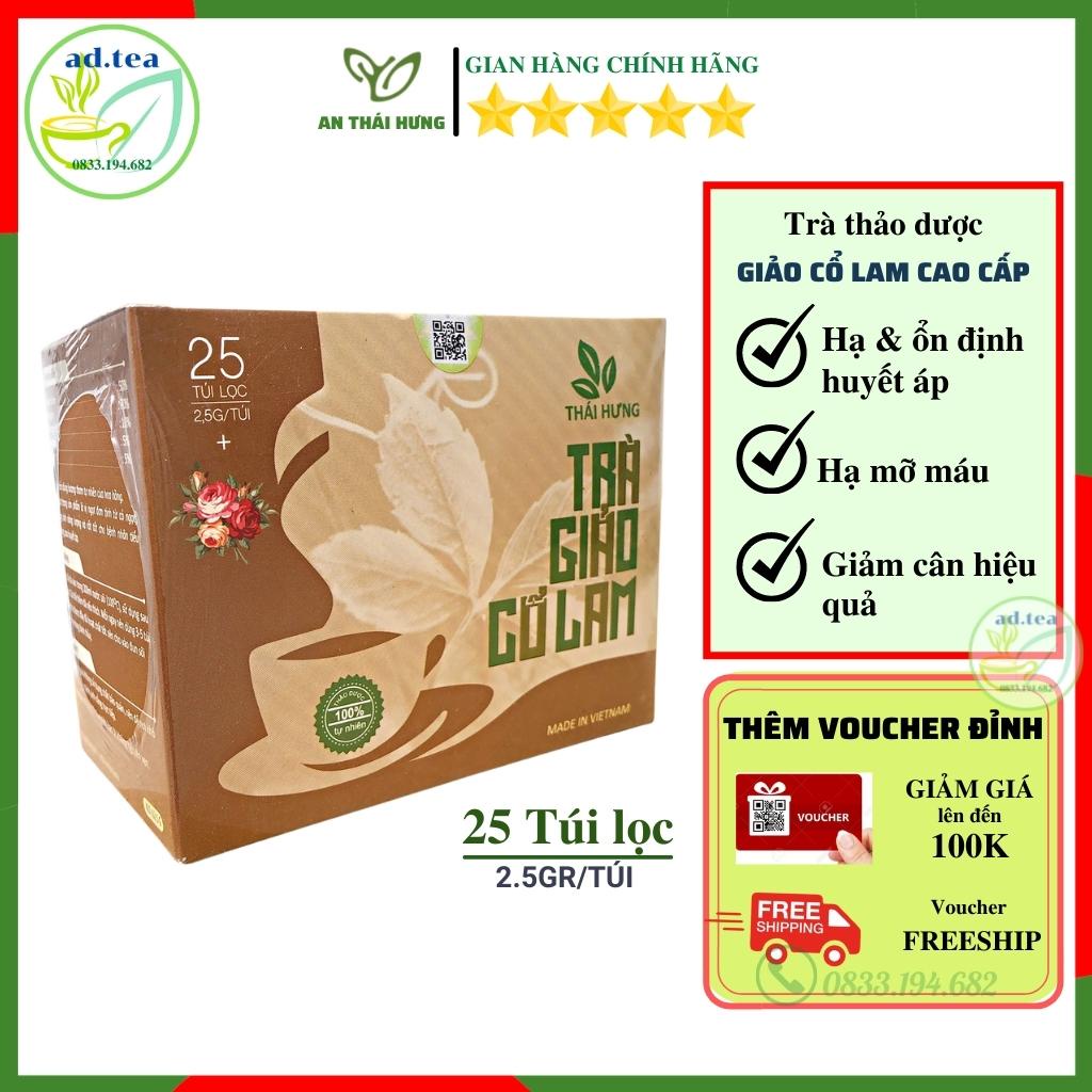 Trà Giảo Cổ Lam Thái Hưng - Giảm Cân, Hạ Mỡ Máu - 25 Túi Lọc Cao Cấp / ad.tea