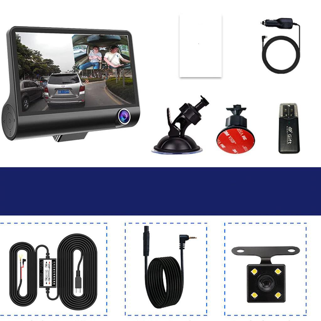TẶNG THẺ NHỚ 08 GB] Camera hành trình ô tô 3 mắt camera full HD 1080 | BigBuy360 - bigbuy360.vn