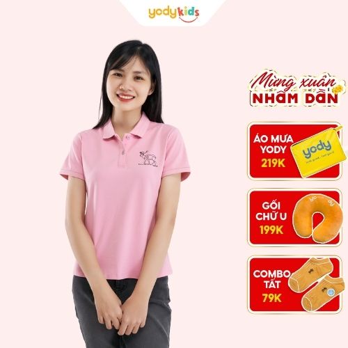 Áo thun polo nữ Yody phông tay ngắn, cổ bẻ chất vải cotton cá sấu, xuất xịn, mềm mịn, thoáng mát APN4146