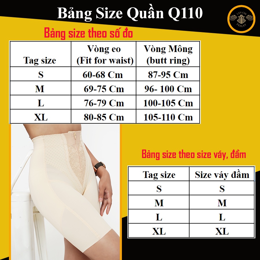 Quần gen bụng khóa zip giảm mỡ cạp cao Q110 thanh định hình siết eo chống cuộn,nâng mông chống xệ,mặc váy không lộ | BigBuy360 - bigbuy360.vn