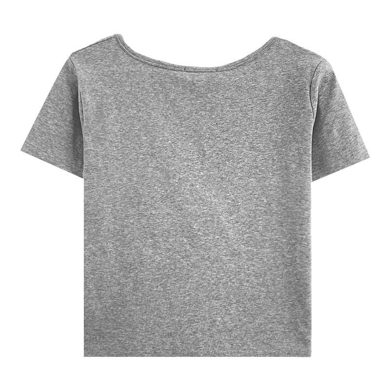 Áo Thun Cotton Tay Ngắn Cổ Chữ V In Họa Tiết Phong Cách Vintage