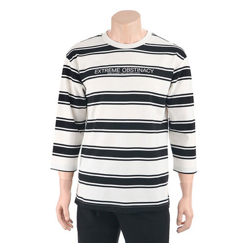 ÁO THUN NAM SỌC NGANG TAY LỬNG TBJ - SIZE M-L-XL