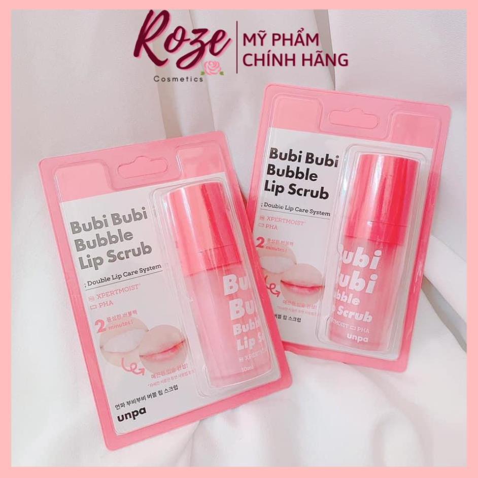 Gel sủi bọt tẩy tế bào chết môi Unpa Bubi Bubi Lip