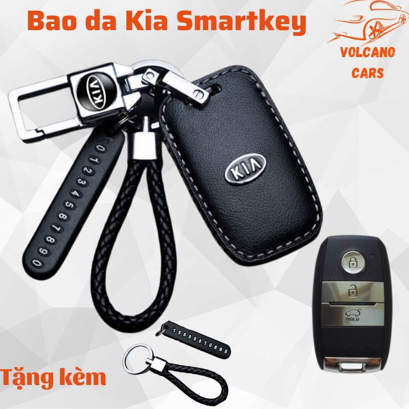 Bao da chìa khóa ô tô Kia bảo vệ chìa bền đẹp và chắc chắn ốp cho các loại smartkey K3, Cerato, Seltos, Morning, Sorento