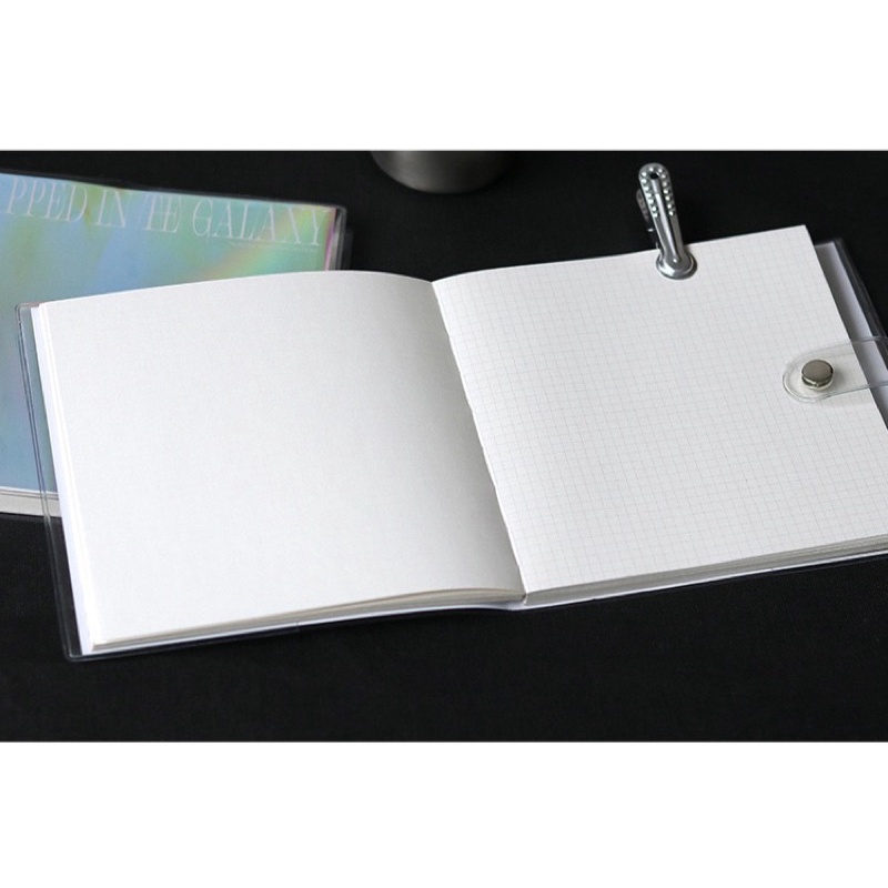 Sổ Tay Vuông Note For Sổ Bullet Journal Ruột Caro + Trơn Bìa Bọc Plastic Chủ Đề Hologram Mẫu 2022