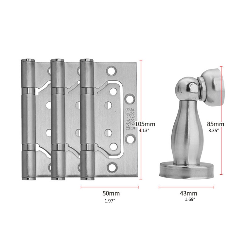 Bản Lề Cửa Dày Dặn Từ Tính Màu Đen / Bạc Tiện Dụng