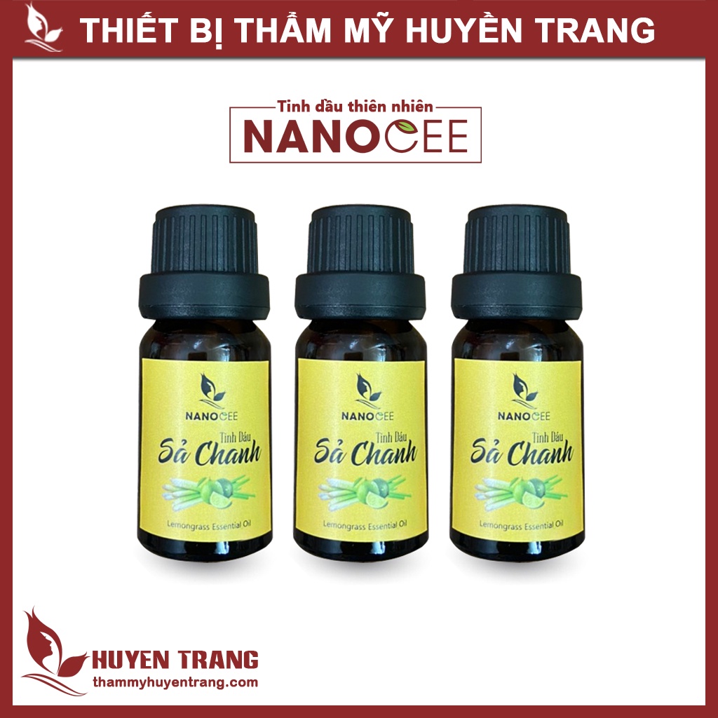 Tinh Dầu Sả Chanh Nguyên Chất NANOCEE Dùng Xông Hơi Mặt Thư Giãn, Xả Stress - Thẩm Mỹ Huyền Trang