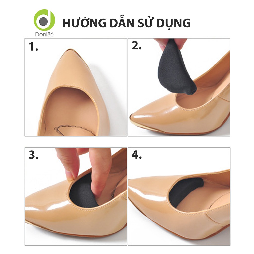 Cặp miếng lót mũi giày bằng mút đệm êm ngón chân, giảm size cho giày - Doni86 - DNPK38